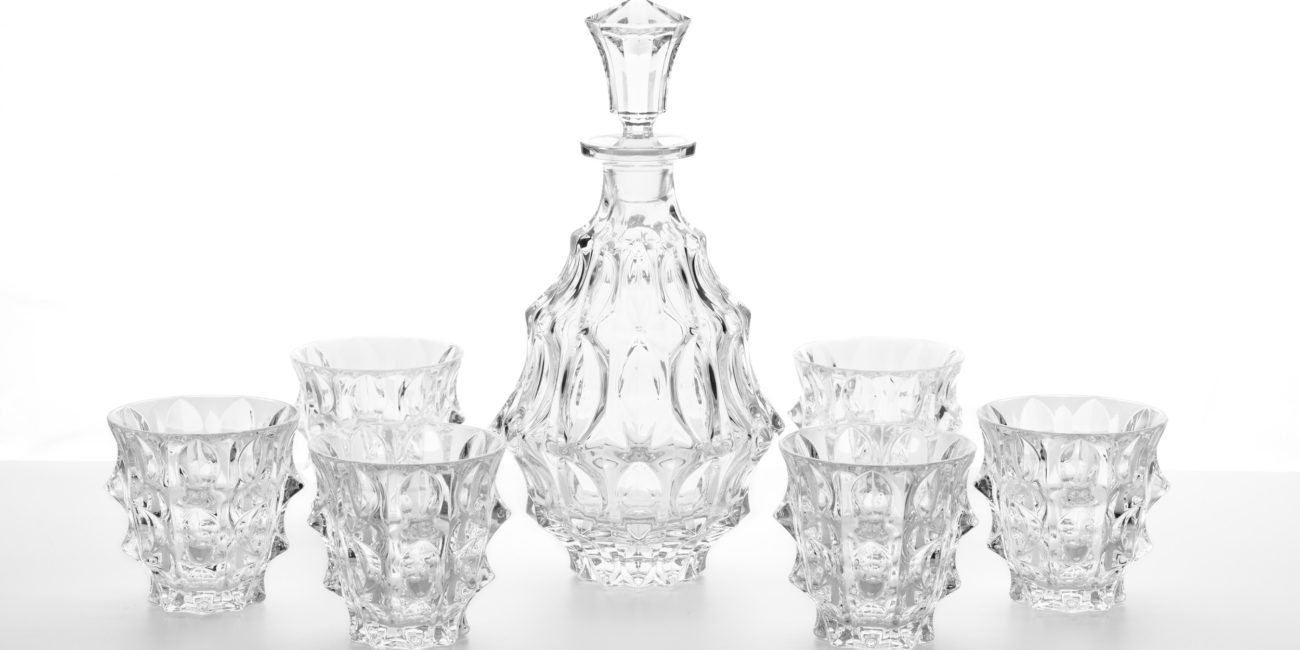 Product Photography - Glassware - Crystal - Decanter - Glasses - White Background